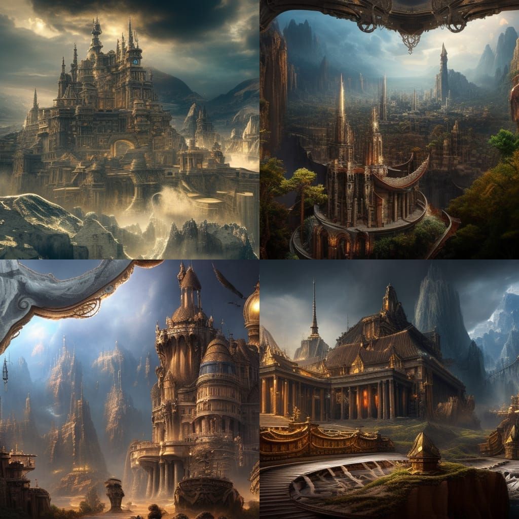 Epic Logo Background in Digital Matte Painting Style
