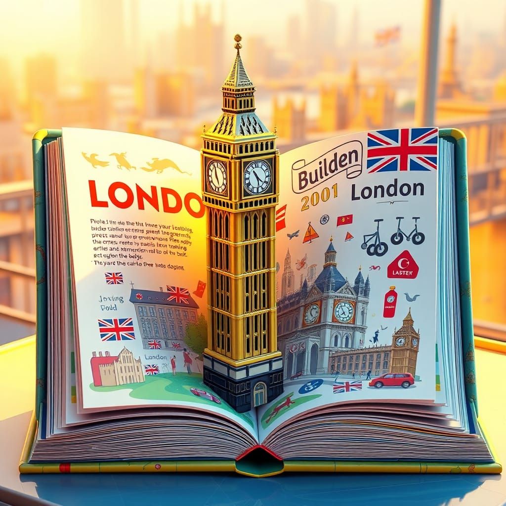 London Pop-Up Book with 3D Big Ben Model