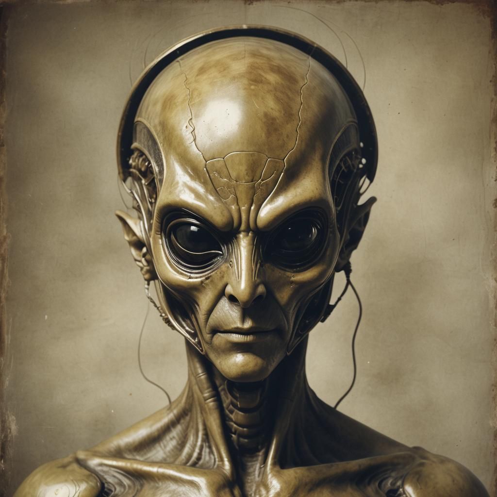 Alien Masked Man in Retro Style