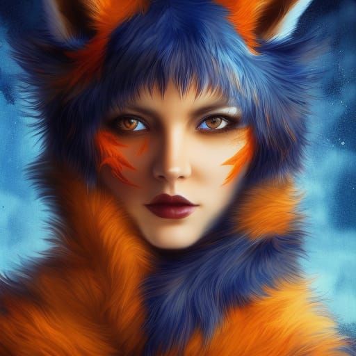 Girl with Fox Pelt in Fantasy Matte Painting