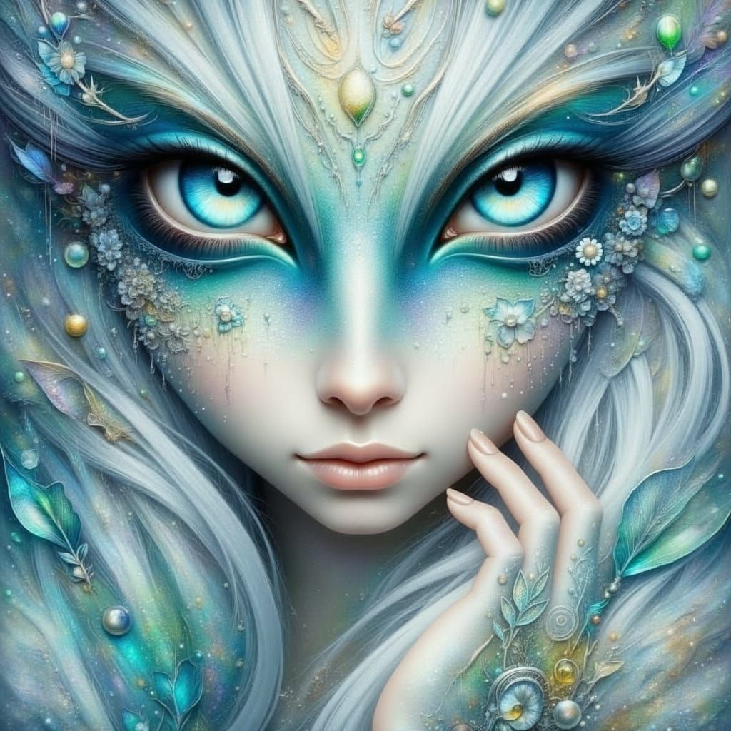 Ethereal Fairy Alien Woman with Enormous Eyes