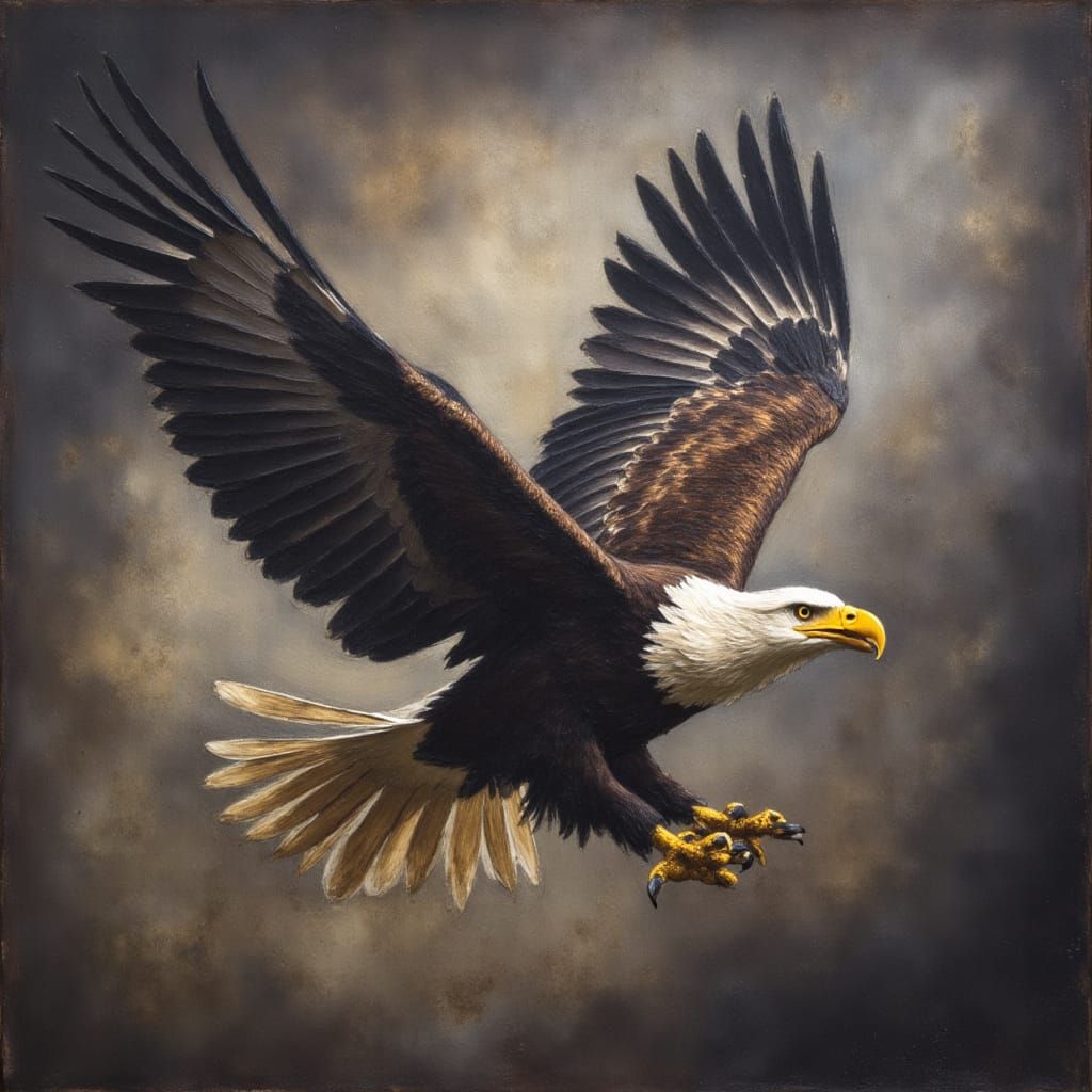 Eagle in Flight: Extreme Close-Up