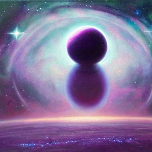 Utopian Alien City on Purple Planet in Space