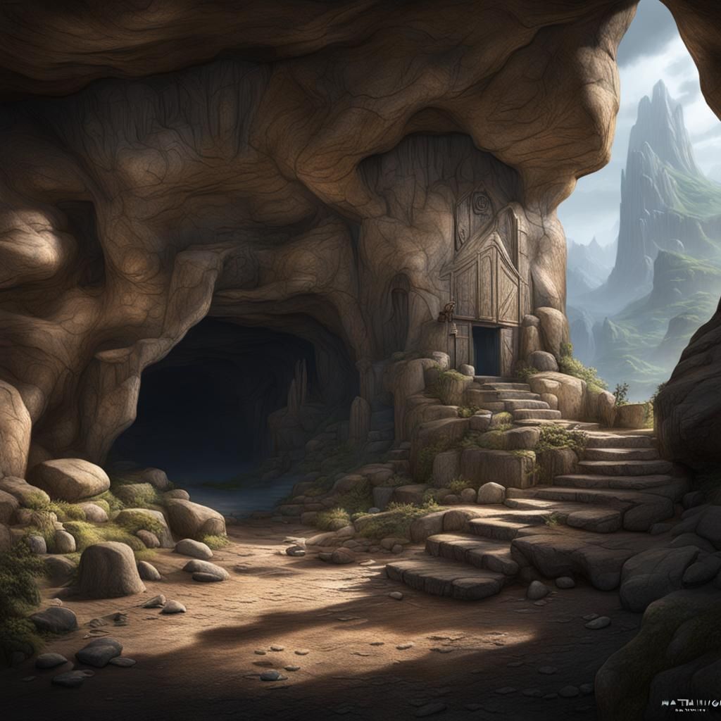 Detailed Cave Painting Matte Art