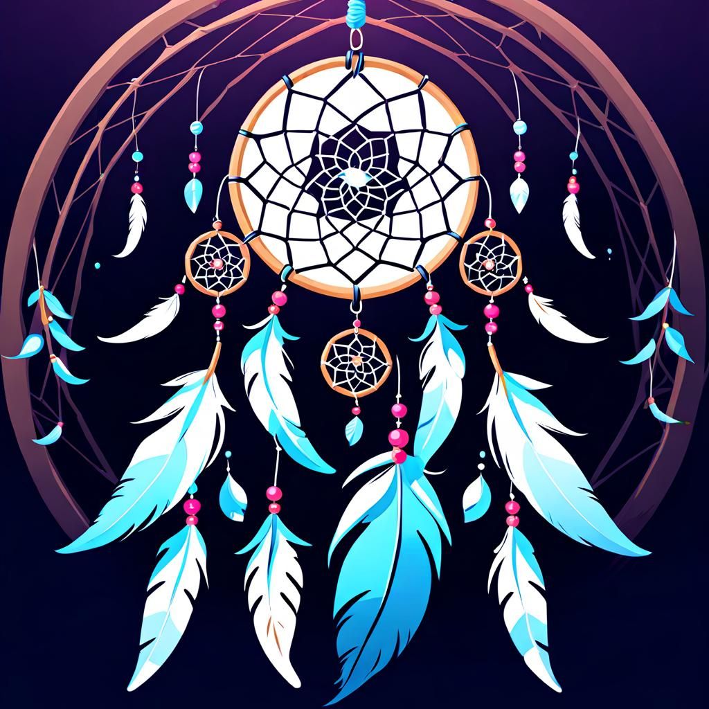 Ethereal Dreamcatcher with Intricate Web Design