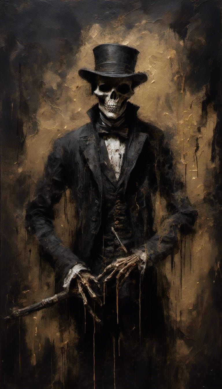Baron Samedi Painting with Golden Highlights