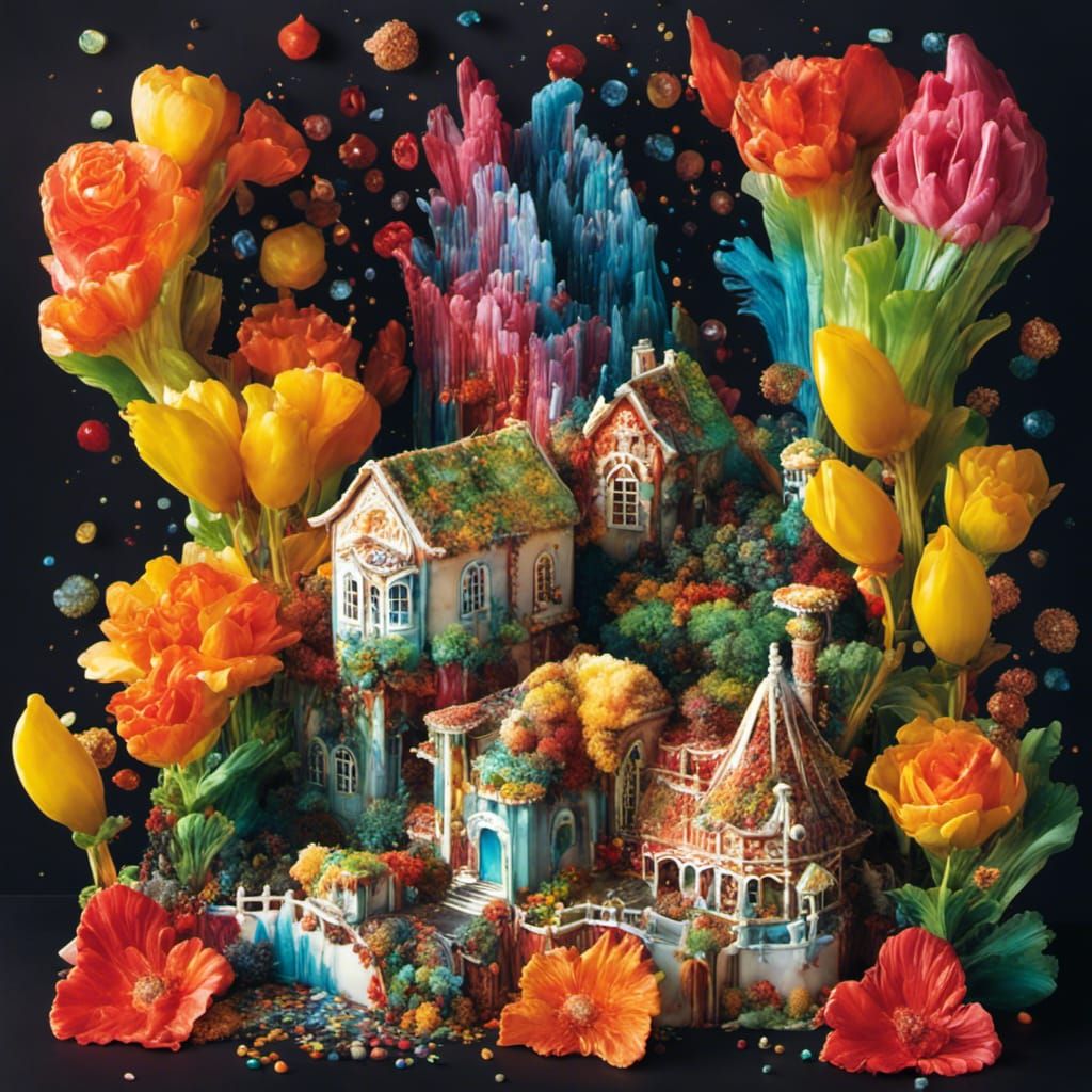 Candy Museum in Psychedelic Inkblot Style