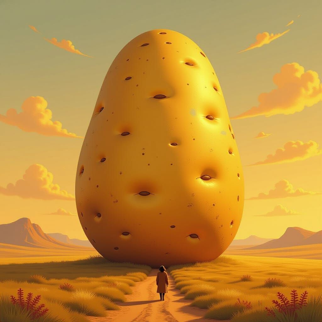 Majestic Gigantic Potato in Whimsical Style