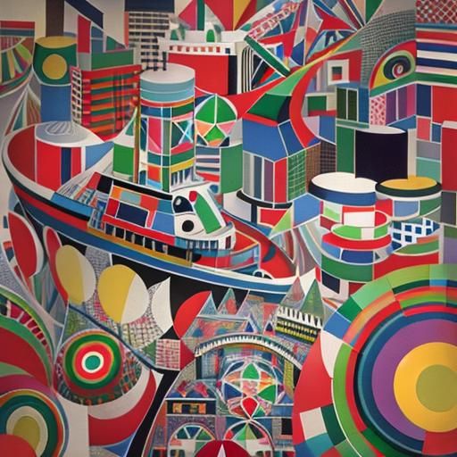 Abstract Portrait in Delaunay Style