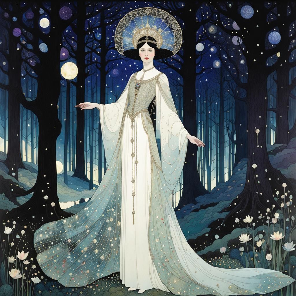 Ethereal Forest Spirit Made of Starlight