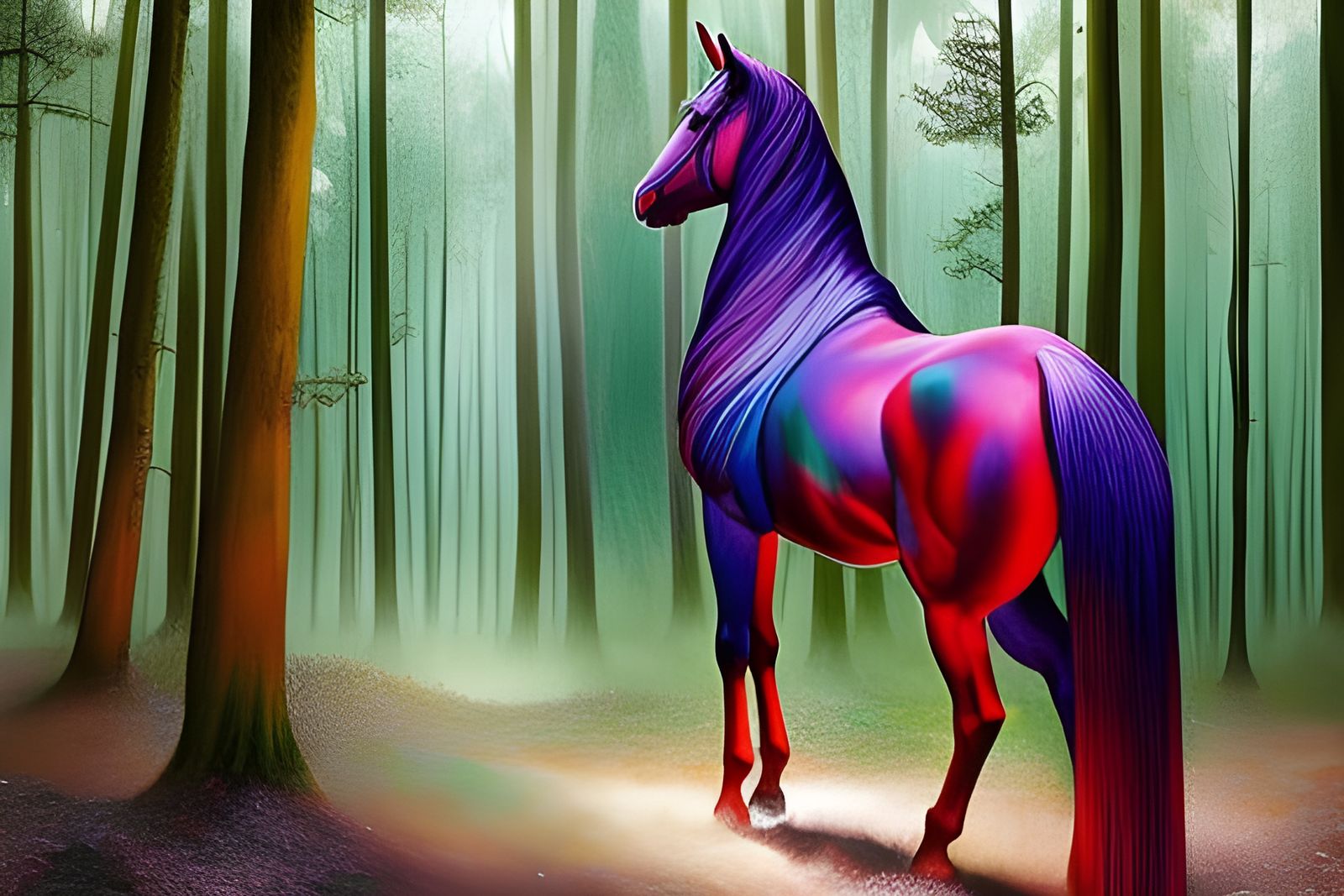 Stunning Horse Figure in Filigree and Japanese Ink