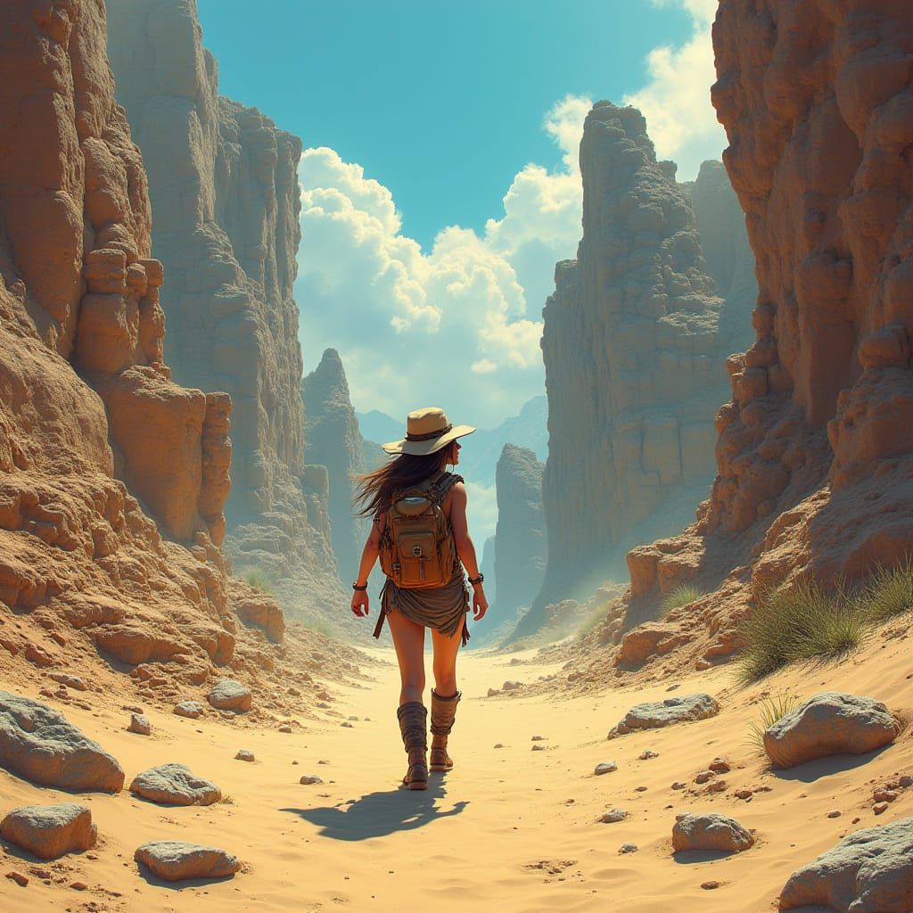 Lost City Ruins: Comic Book Style Art