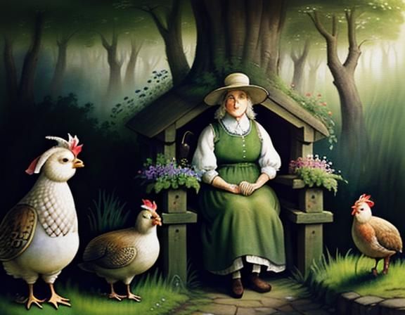 Whimsical Hobbit Garden in Watercolor Style