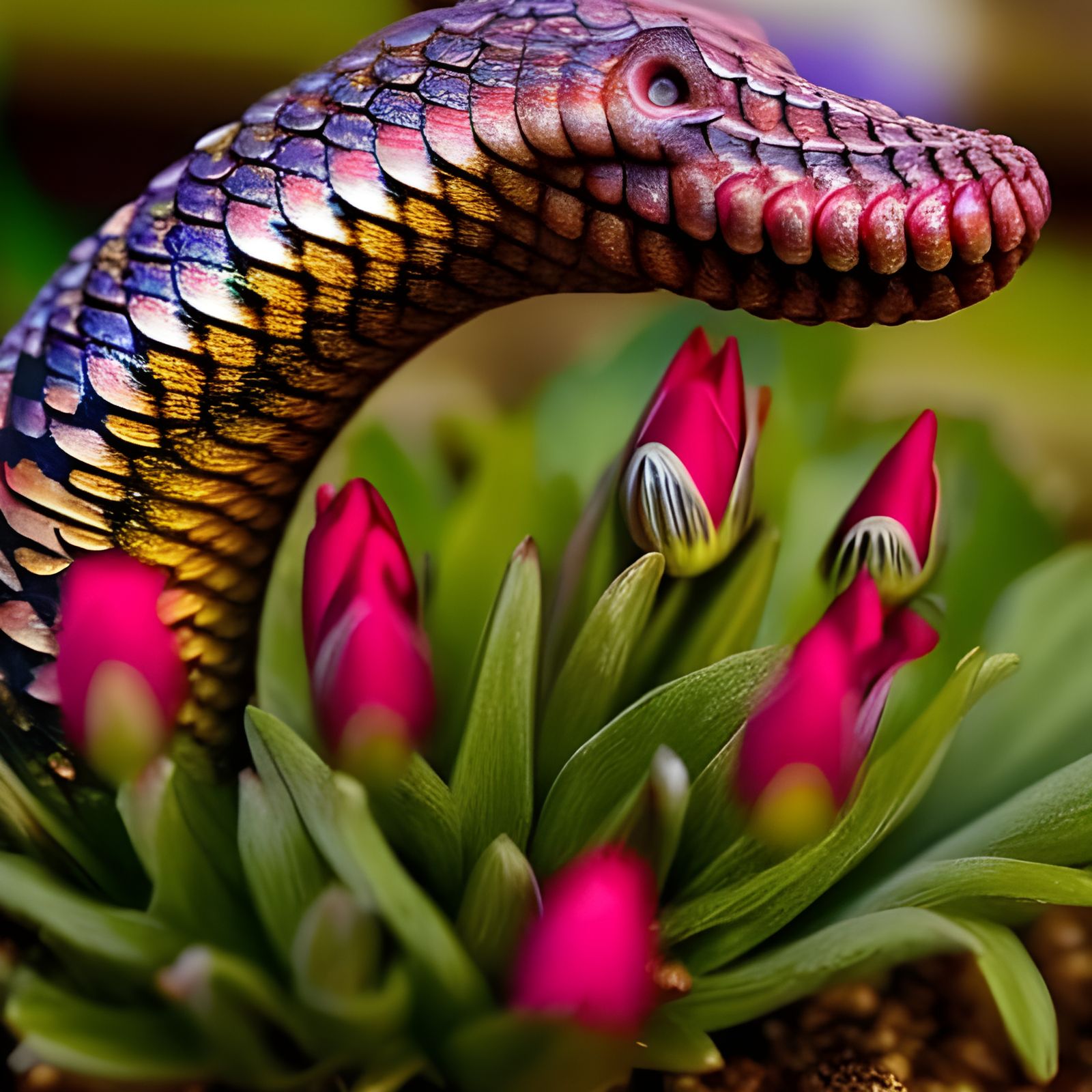 Spectacular Topiary Snake Fountain: A Visual Masterpiece