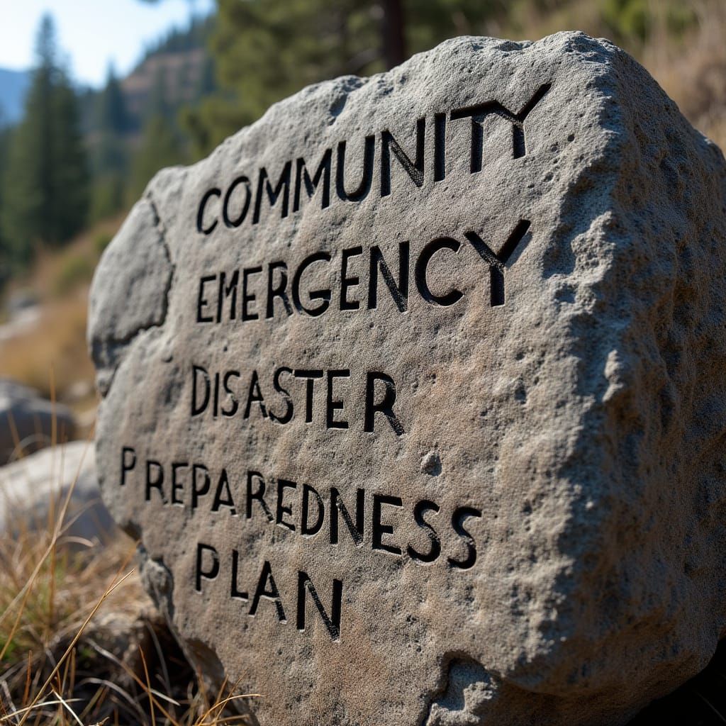 Weathered Rock Displays Community Emergency Plan in Wilderne...
