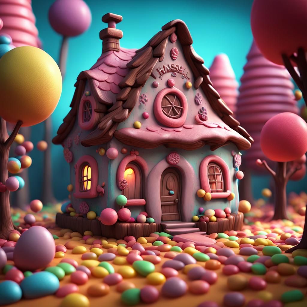 Hansel and Gretel's Candy House: 3D Digital Art