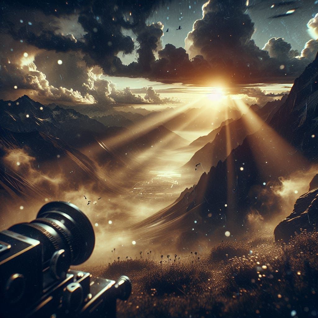 Dramatic Black and White Film Still