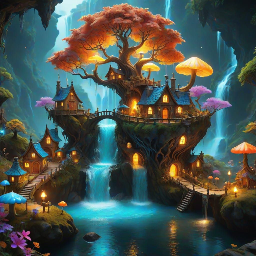 Enchanted Teacup Realm in Whimsical Wonderland Style