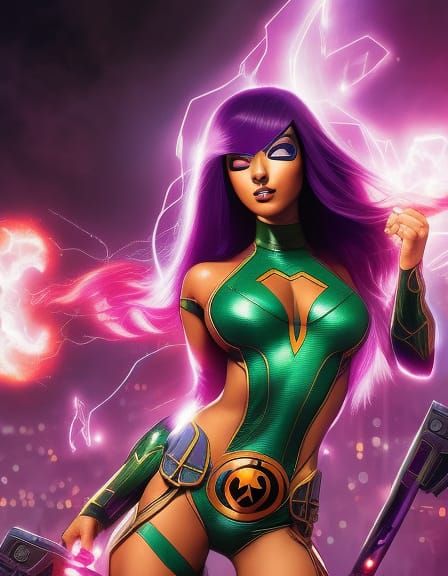 Detailed Digital Painting of Starfire from Teen Titans