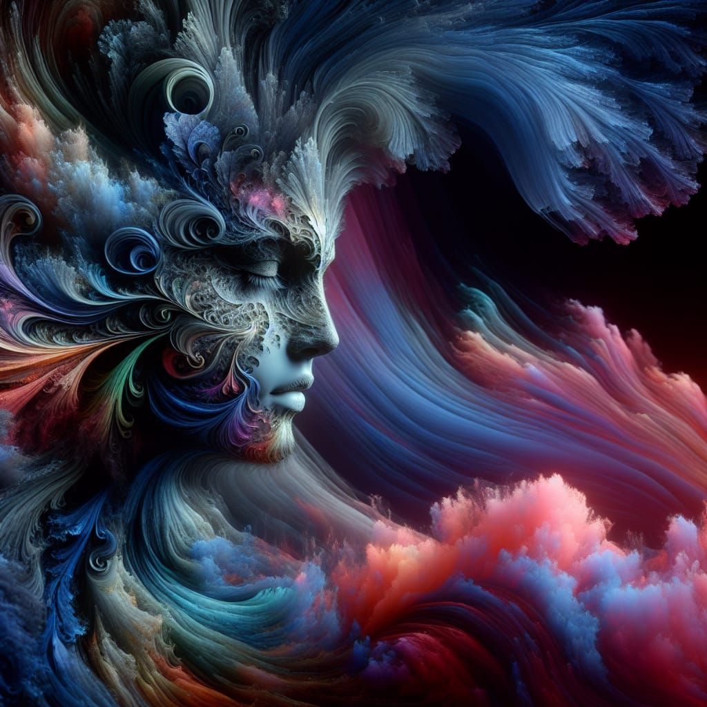 Banana Face Concept Art in Deep Colors