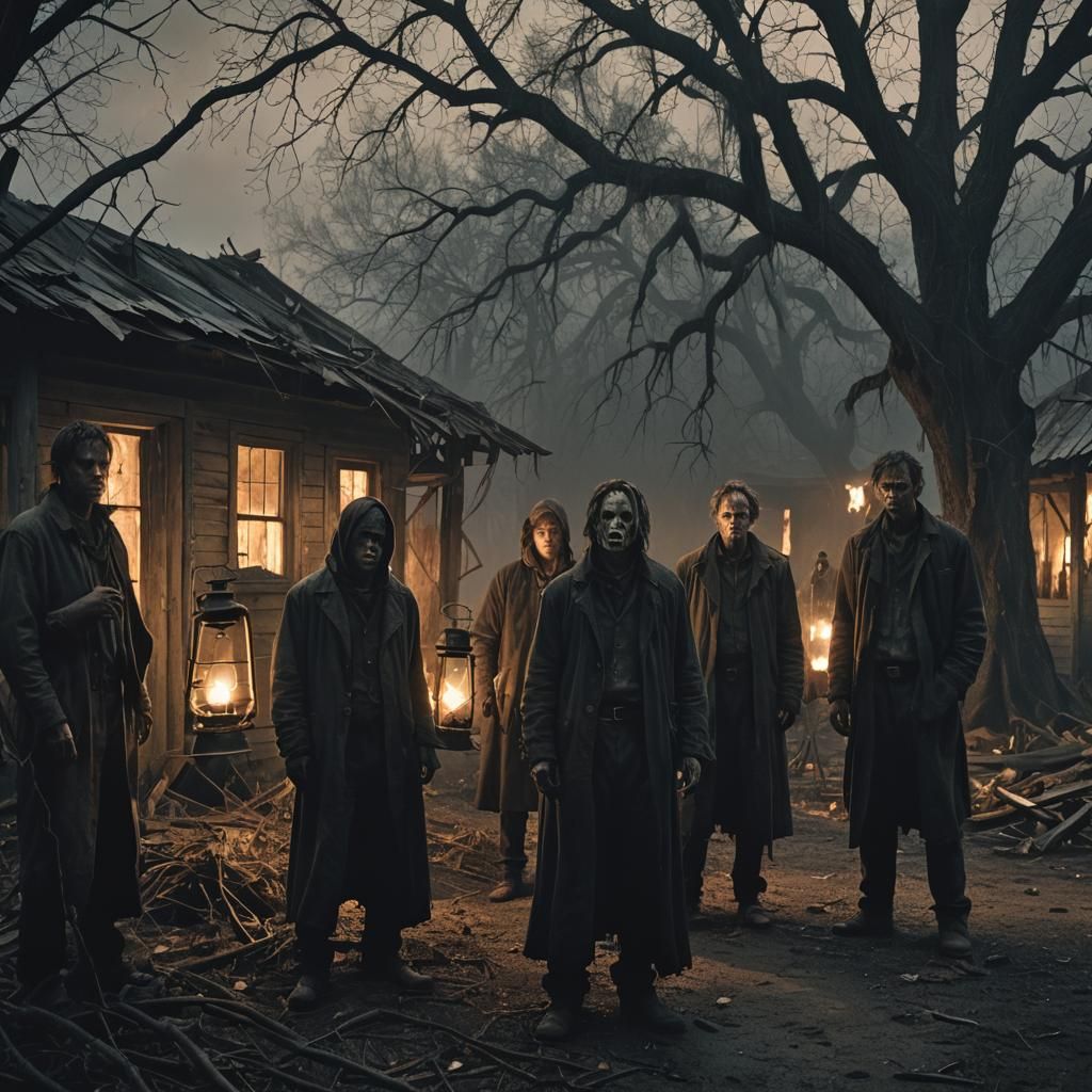 Menacing Figures in Southern Gothic Horror Scene