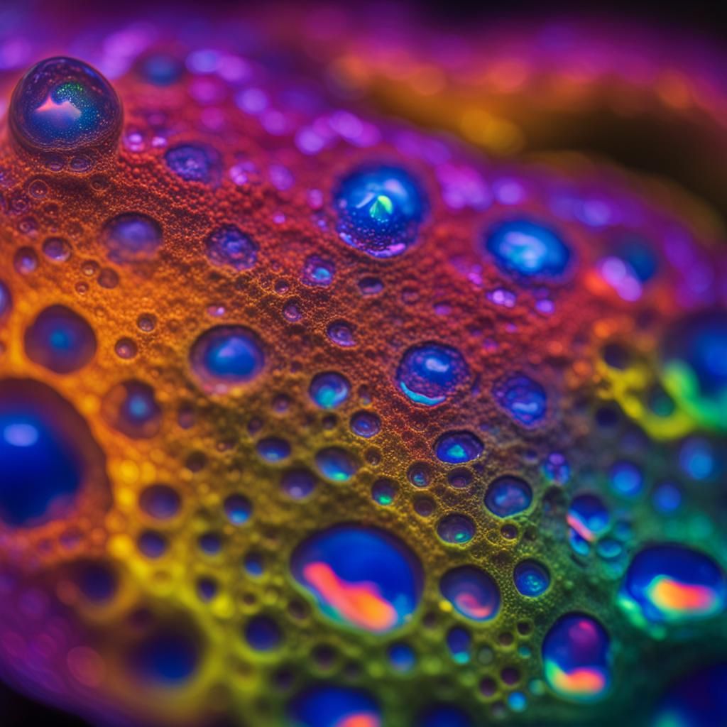 Rainbow Opal Amoebas in Microscopic Habitat