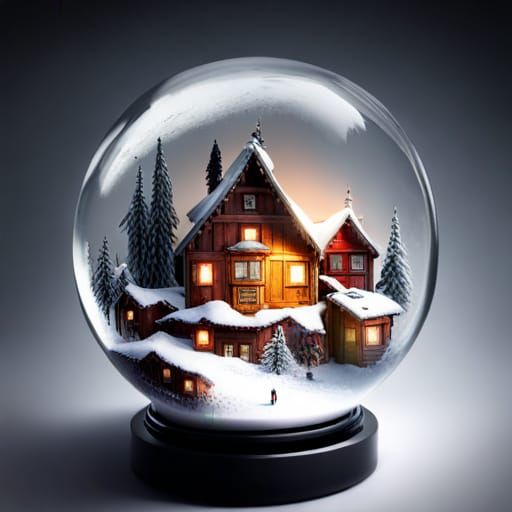 Miniature Winter Wonderland Snow Globe Art
