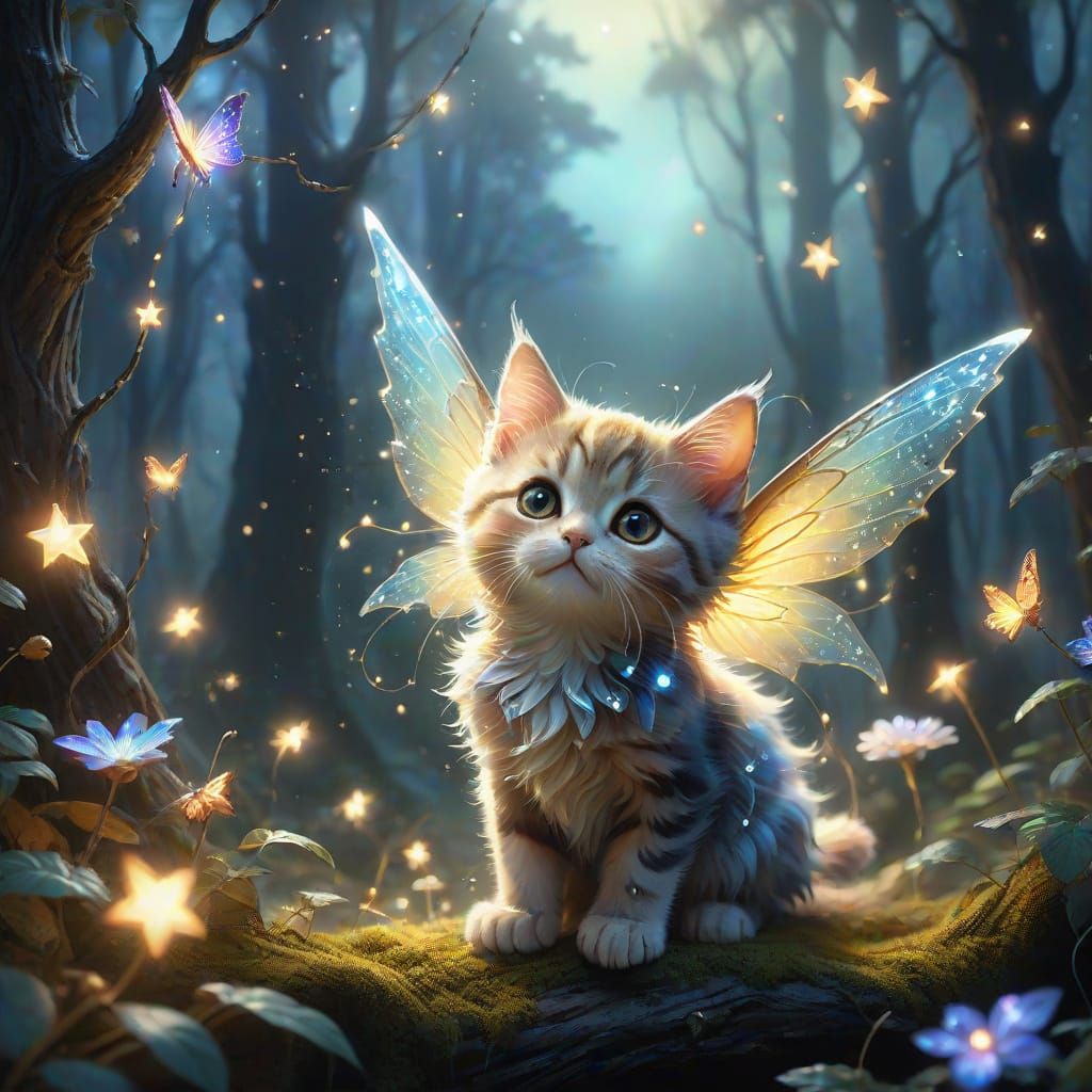 Magical fairy kitten