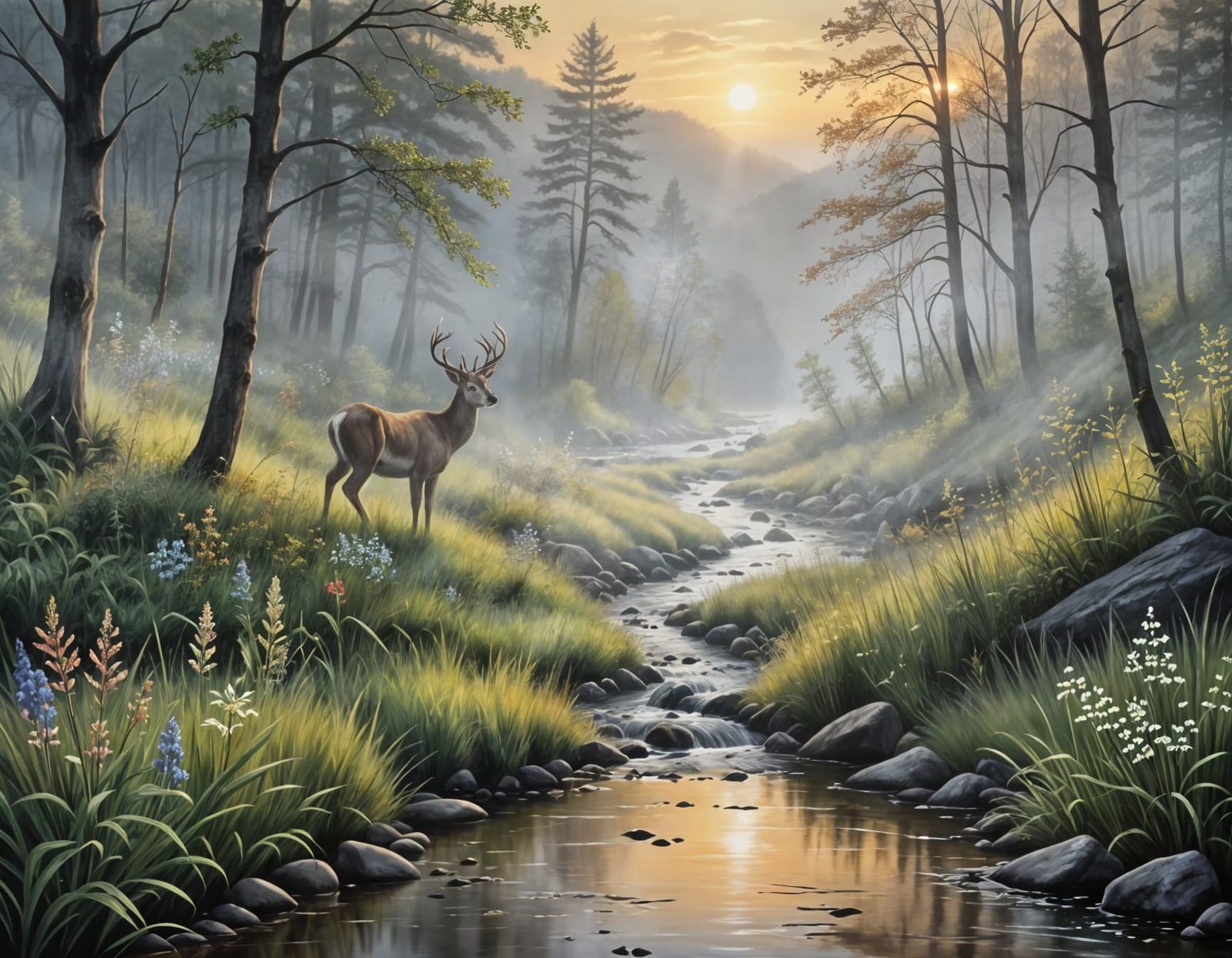 Appalachian Spring Sunrise Over Misty Valley