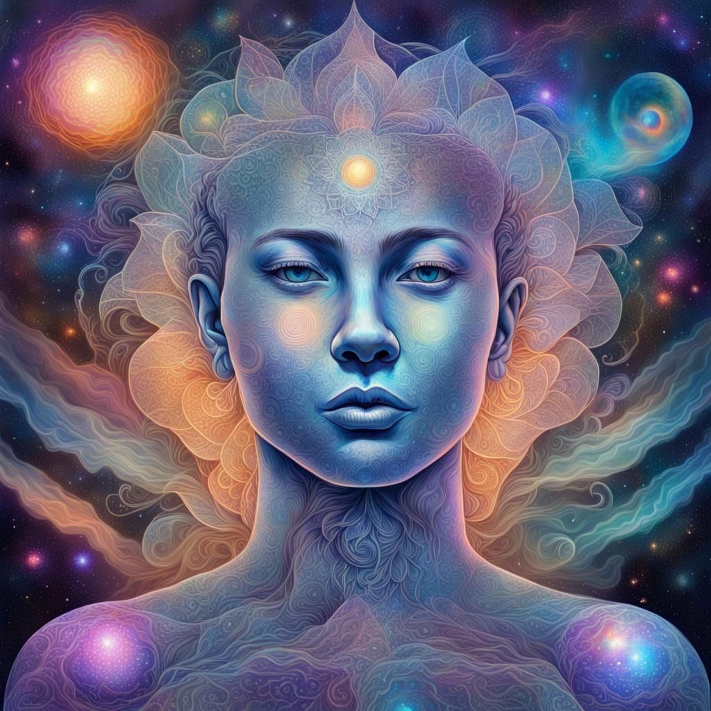 Holographic Cosmic Illustration in Mixed Media