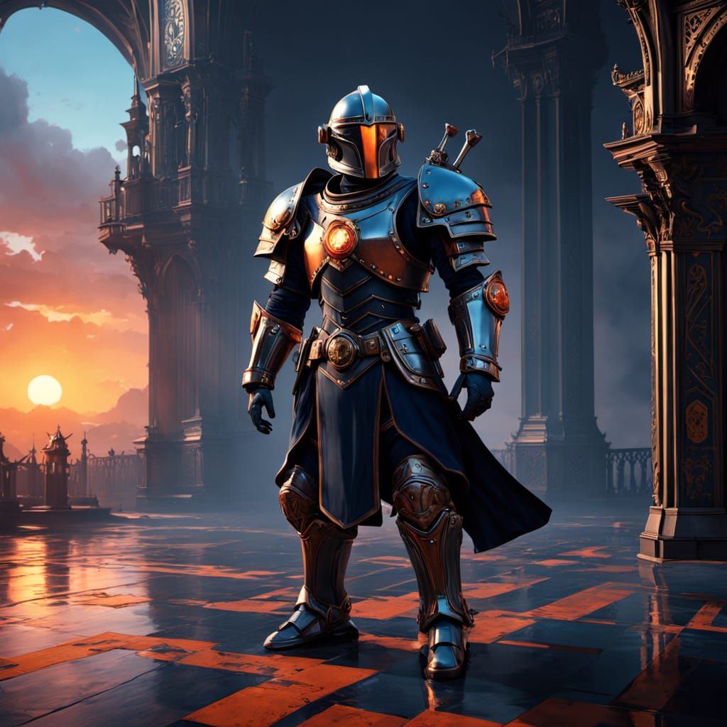 Chivalrous Knight in Majestic Chamber