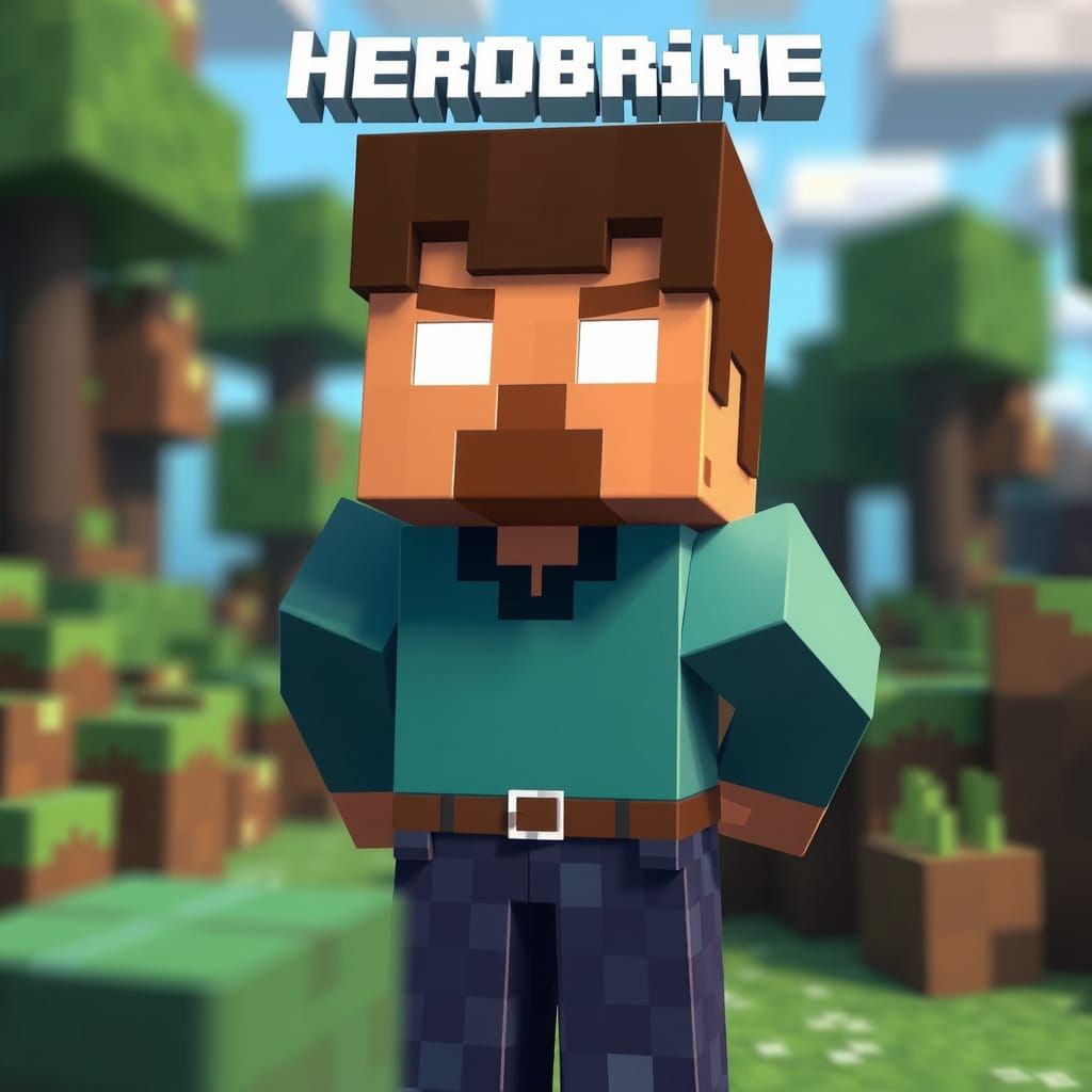 Herobrine in Blocky 3D Environment