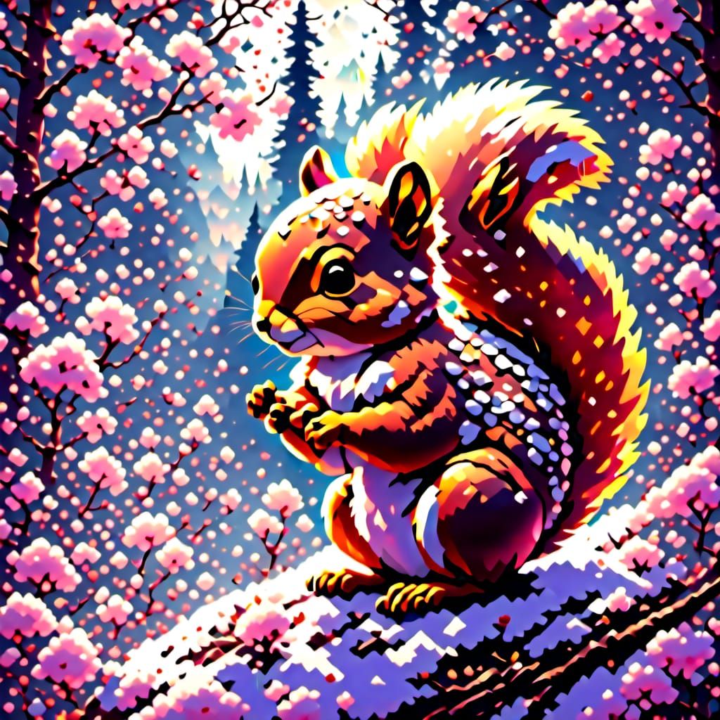 Squirrel different painting