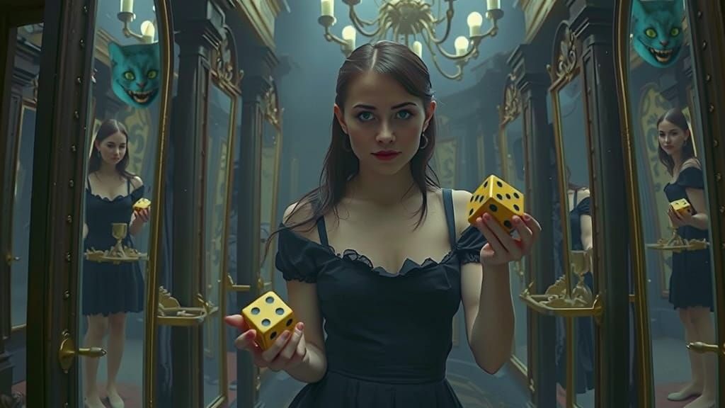 Surreal Alice in Mirrors with Cheshire Cat - Lomography Styl...