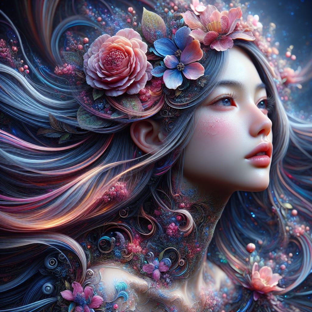 Beautiful Girl Portrait in Photorealistic Style