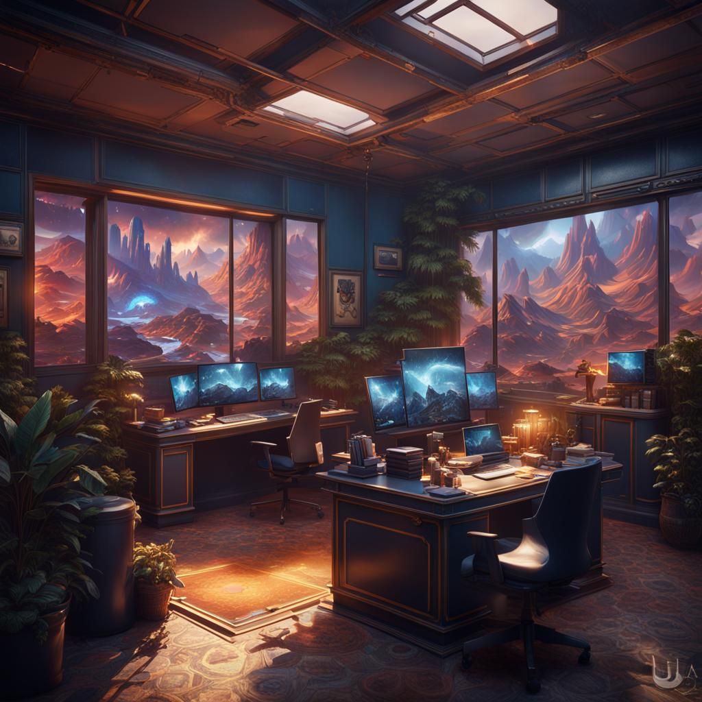 AI-Powered Marketing Agency: Detailed Matte Painting