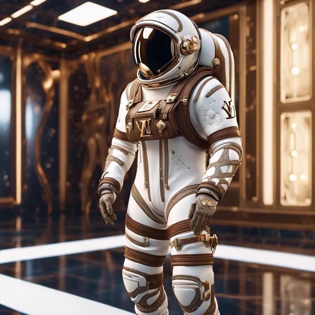 Luxurious Louis Vuitton Spacesuit in Hyperrealistic Detail