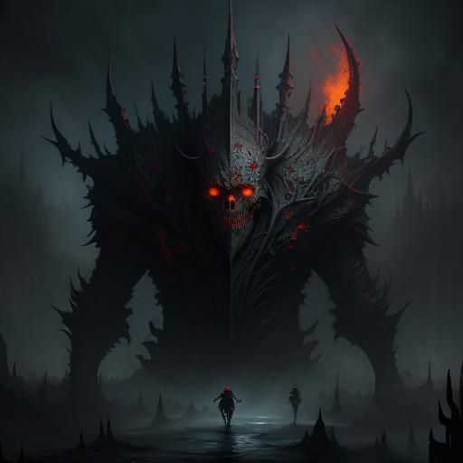 Fantastical Terror: Detailed Matte Painting in Deep Color