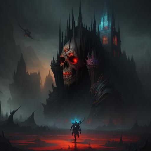 Fantastical Terror: Detailed Matte Painting in Deep Color