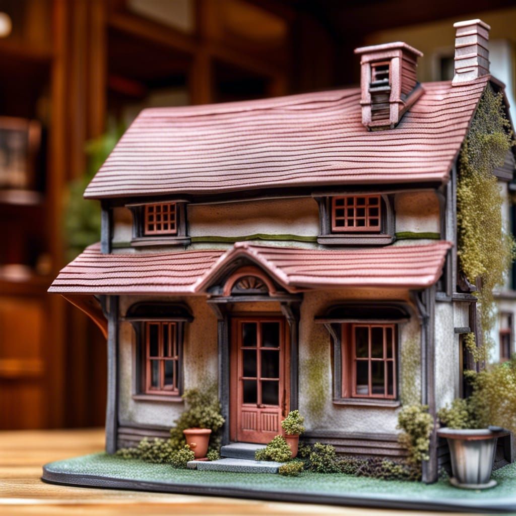 Hyperrealistic Clay Dollhouse with Intricate Details