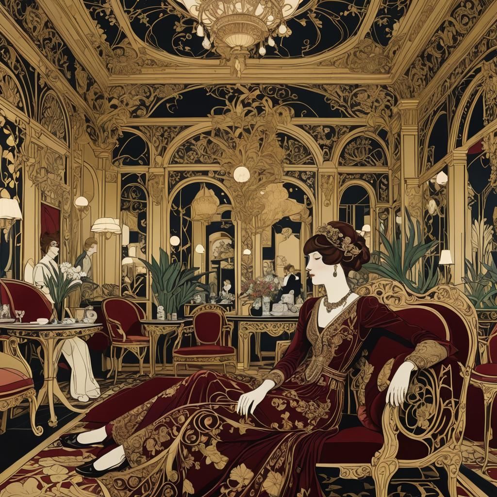 Art Nouveau Decadents in Lavish Paris Salon