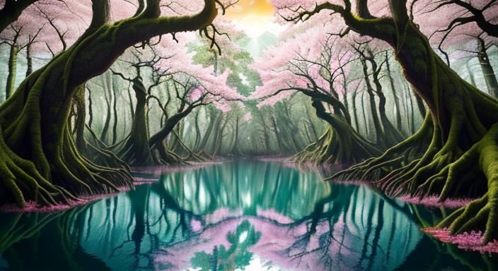 Hyperrealistic Tree Monster Portrait in Golden Forest