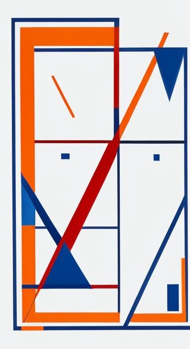 Abstract Geometric Design in Bold Modern Painting