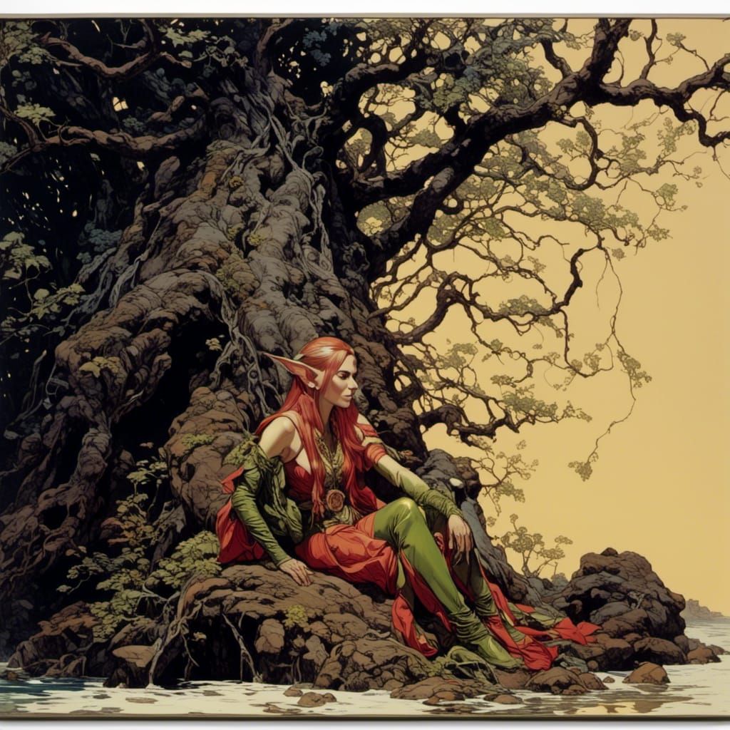 Elf in Graphic Novel Style