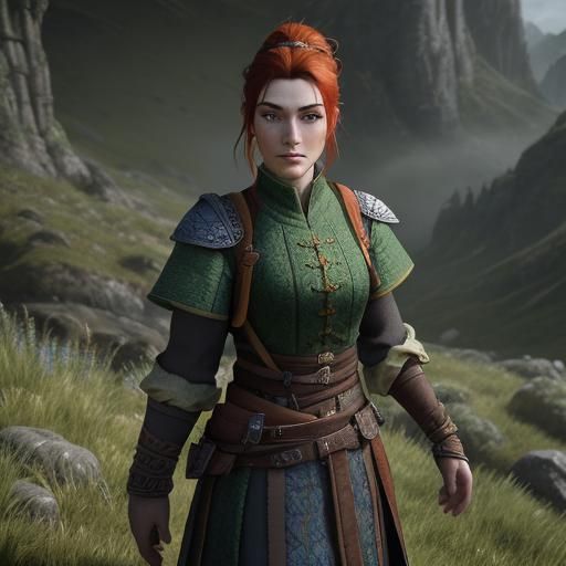 Attractive Dwarf in Mountain Castle: 3D Game Cinematic