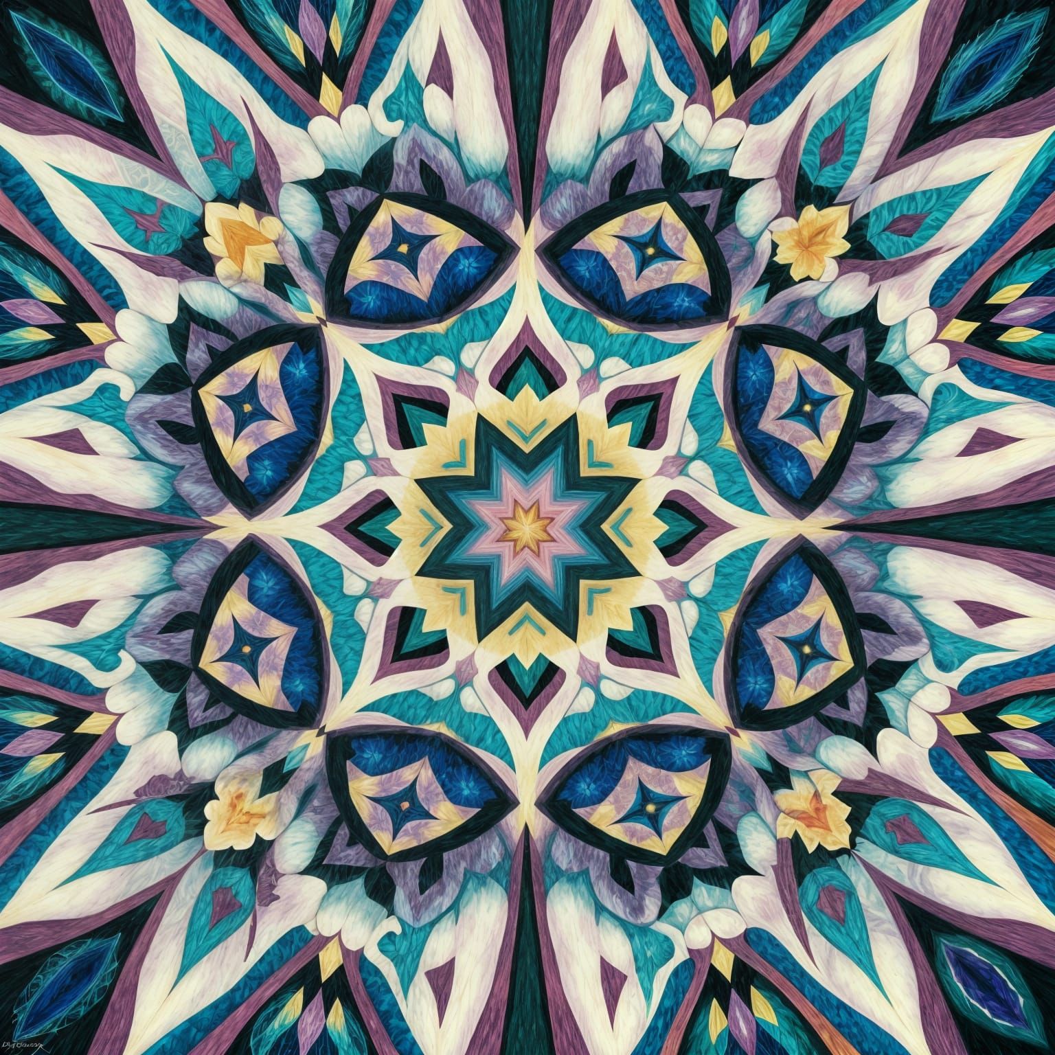 Mesmerizing Kaleidoscope Pattern as Vertigo Art