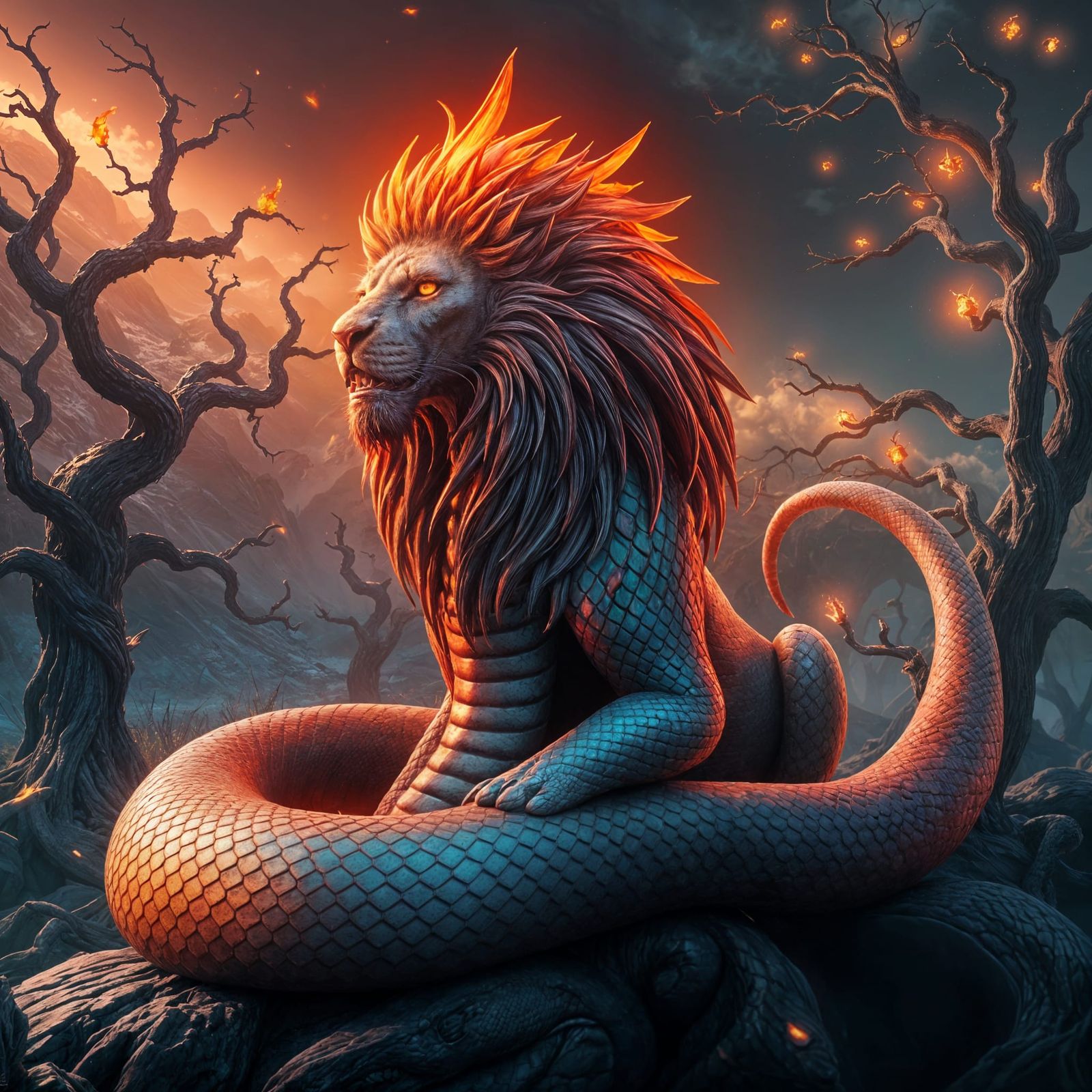Regal Serpent Fusion in Vibrant Color