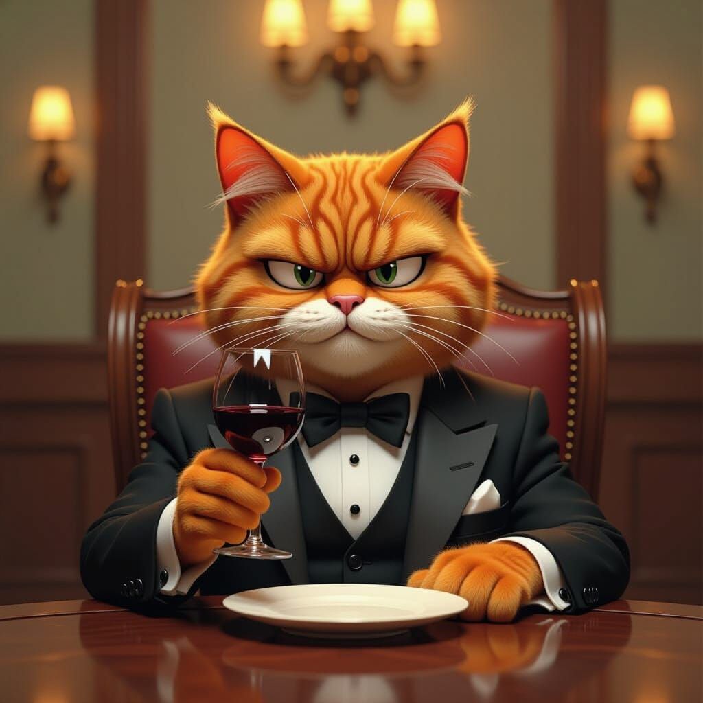 Garfield as Stanley Tucci Critiquing 'Conclave' in Noir Styl...