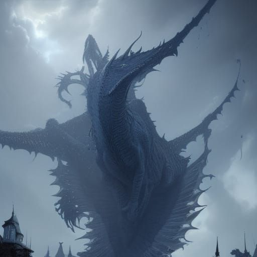 Blue Dragon Horror in Gothic Style