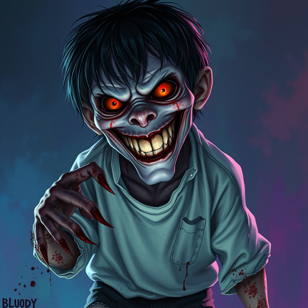 Monstrous Spectral Figure in Dark Splash Art Style